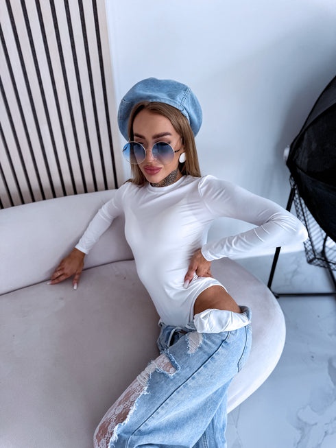 Long Sleeve Bodysuit "BASIC" - WHITE